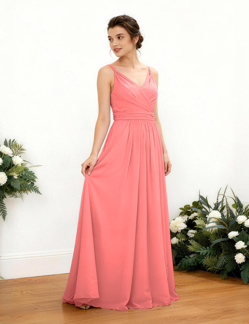 Elegant Long Prom Bridesmaid Dress - V-Neck & Zipper