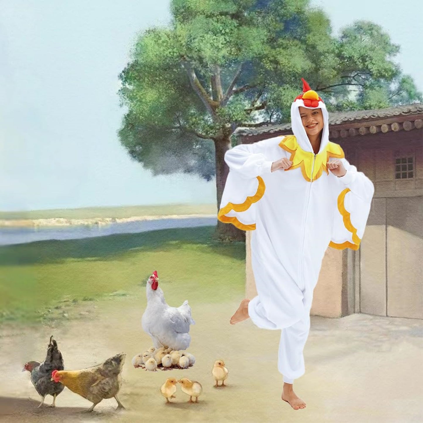 White Chicken Onesie - ANACOSPLAYONE