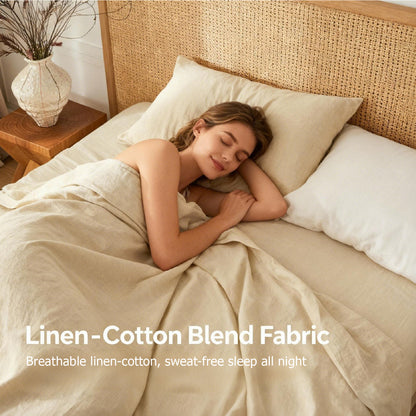 Breathable and durable linen bedding set - 18-inch deep pockets