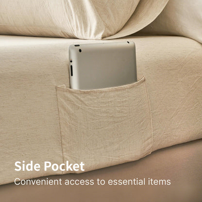 Breathable and durable linen bedding set - 18-inch deep pockets