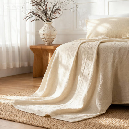 Breathable and durable linen bedding set - 18-inch deep pockets