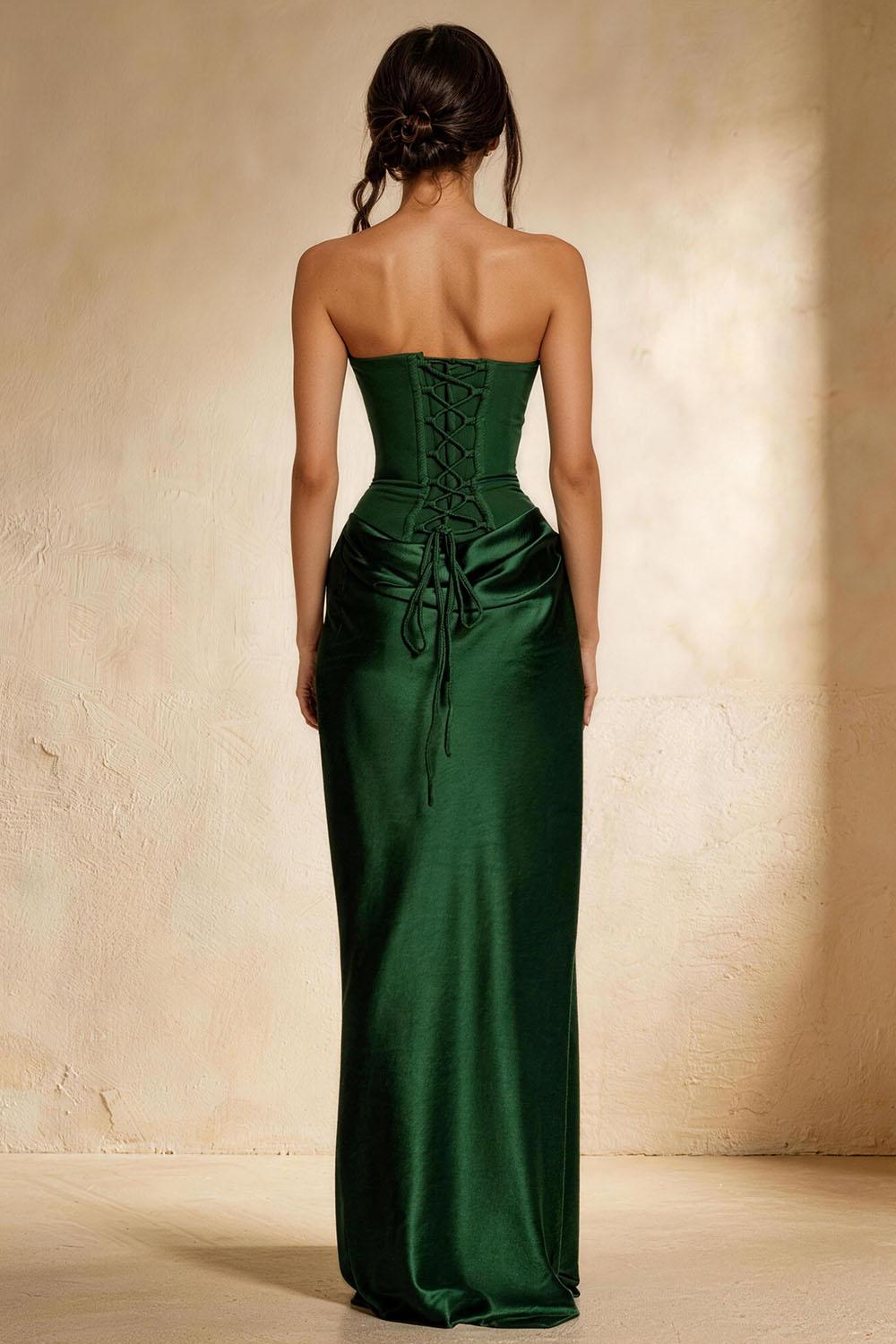 Green slim-fit patchwork fabric fishtail Prom Dress - ANACOSPLAYONE
