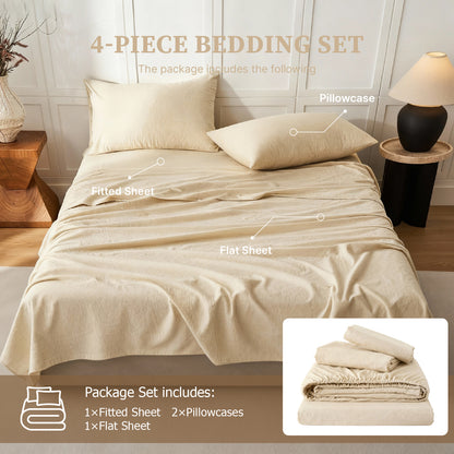 Breathable and durable linen bedding set - 18-inch deep pockets