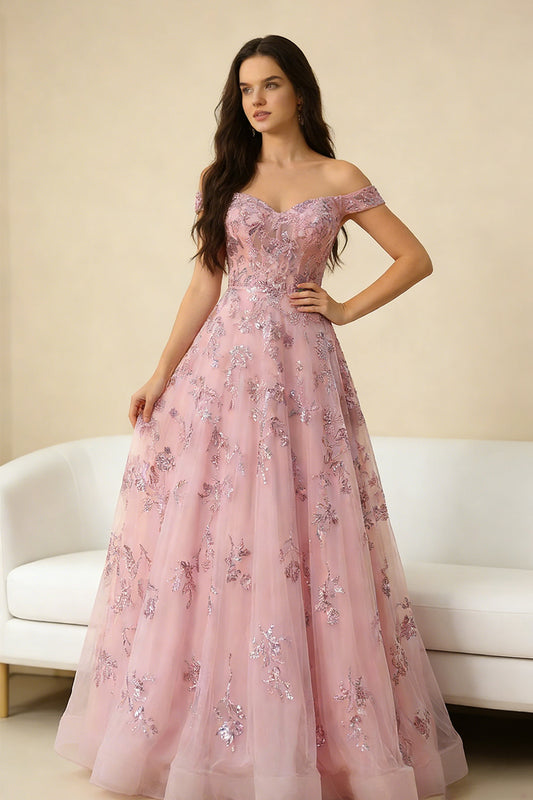 White ruched tulle wedding dress with floral embellishments - ANACOSPLAYONE