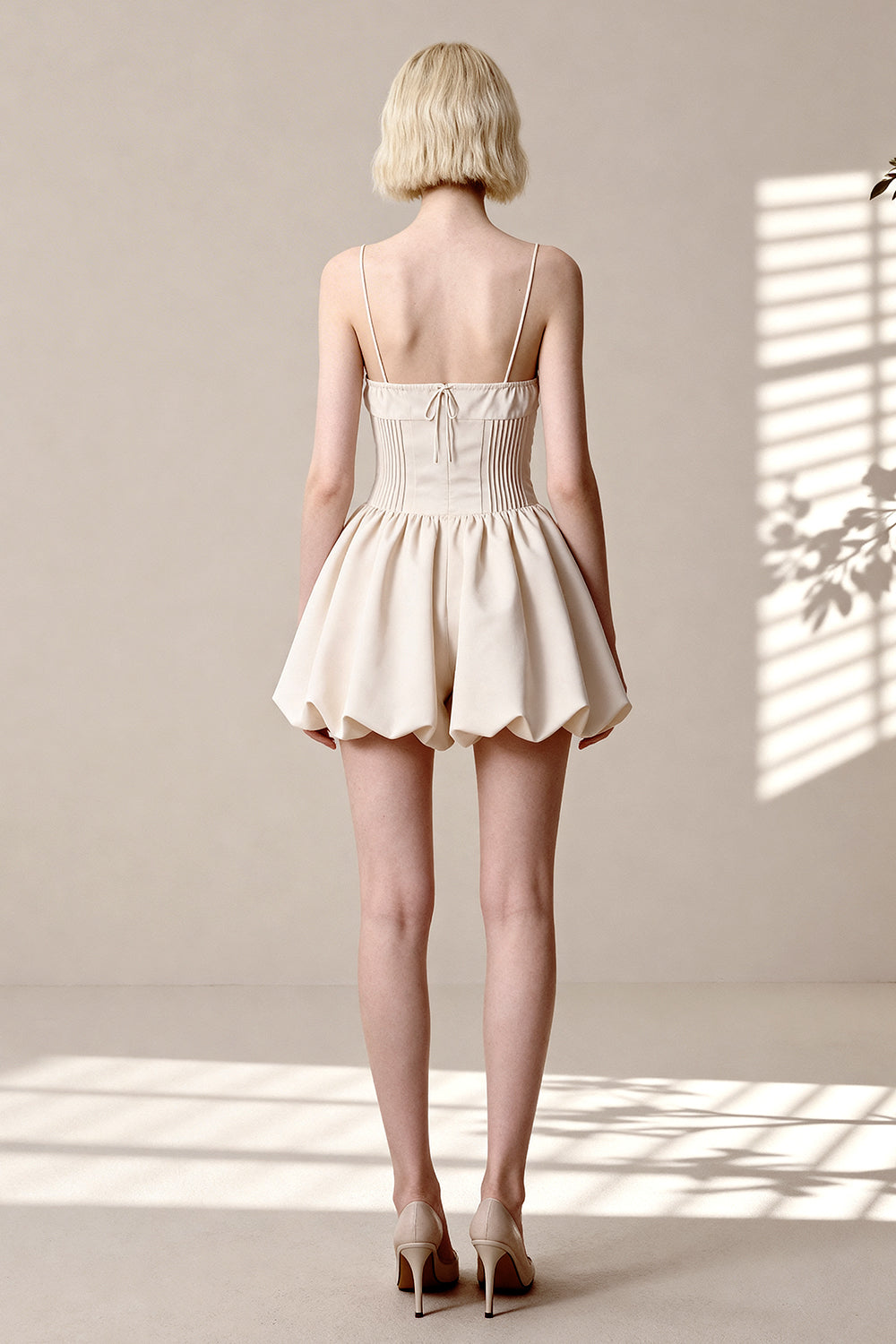 Khaki slim-fit ruched bubble skirt - ANACOSPLAYONE