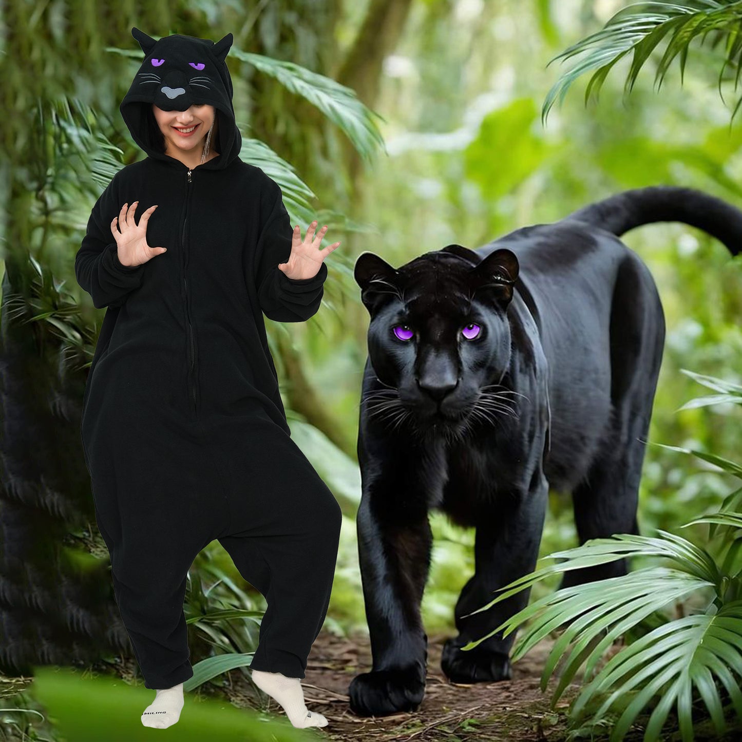 Black Leopard Onesie - ANACOSPLAYONE