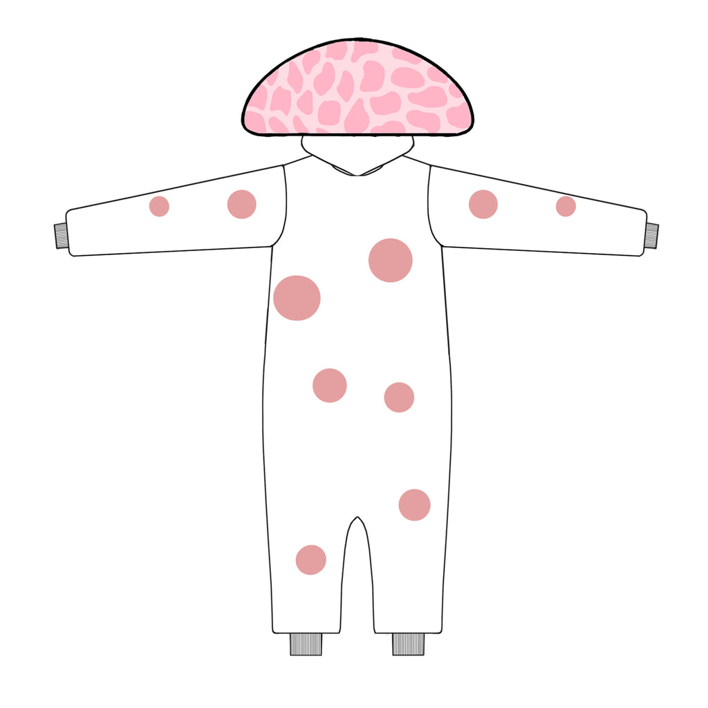 Rhodotus Mushroom Onesie Costume Adult