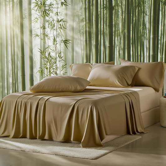 100% bamboo fiber soft, cool and breathable sheet set with deep pocket design