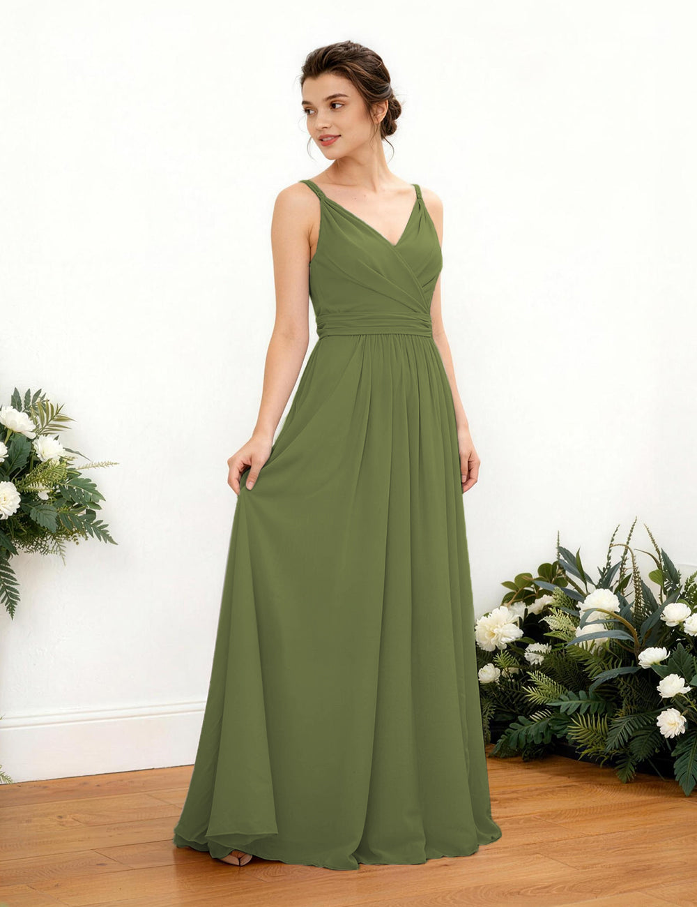 Elegant Long Prom Bridesmaid Dress - V-Neck & Zipper